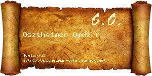 Osztheimer Omár névjegykártya